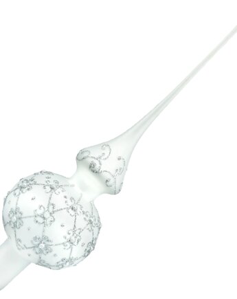 Bombka choinkowa: Czubek na choinkę: biel i srebro, Syn Bombkarza