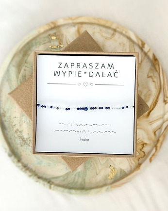 Bransoletka prezent - ZAPRASZAM WYPIERDALAĆ - Lapis, Księżycowy - intuicja, karolina kosior