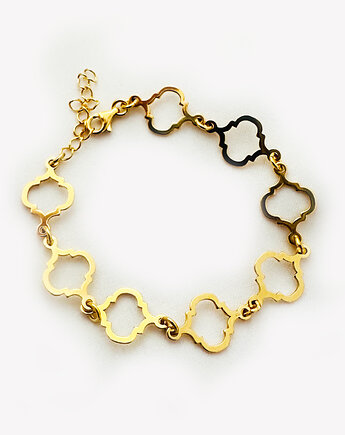 Klasyczna Złota Bransoletka  koniczyna, elegancka biżuteria, Anemon Atelier