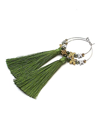 Kolczyki chwosty Alloys Collection Boho /olive  vol. 2/ , KiKa pracownia