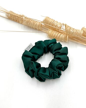 Scrunchie Slim butelkowa zieleń, wu handmade