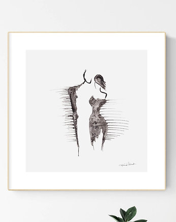 Grafika 30X30 cm wykonana ręcznie, MiniMalArt