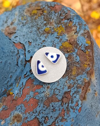 Kolczyki ceramiczne Bolesławiec, biżuteria z talerzy