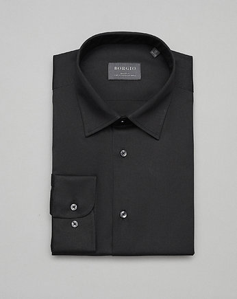 Koszula męska 00363 długi rękaw czarna slim fit 164/170 38, OSOBY - Prezent dla taty