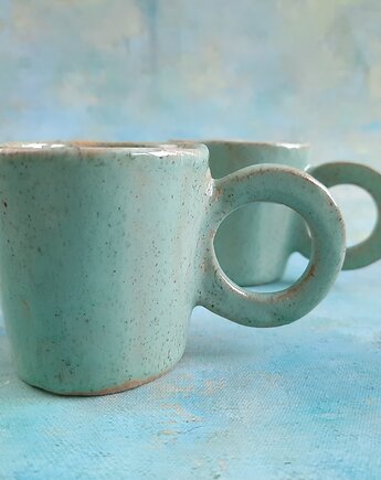 Dwie ręcznie robione eramiczne filizanki do espresso, Ceramika Wydry