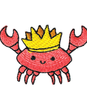 Naszywka naprasowanka KRAB termoprzylepna haft dla dzieci 6x4cm, Wyszywane