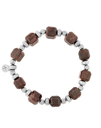 Niezwykle elegancka bordo bransoletka - Srebrna, Kulka Bransoletki