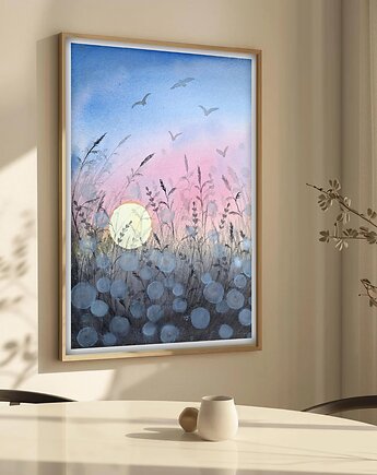 Oryginalna akwarela. Łąka A3, Malgorzata Domanska