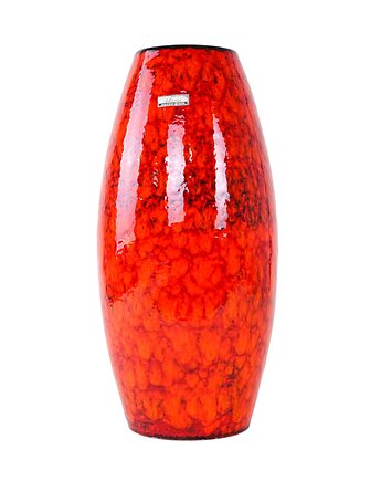 Wazon ceramiczny czerwony, niemiecki design, lata 60, produkcja: Scheurich, Przetwory design