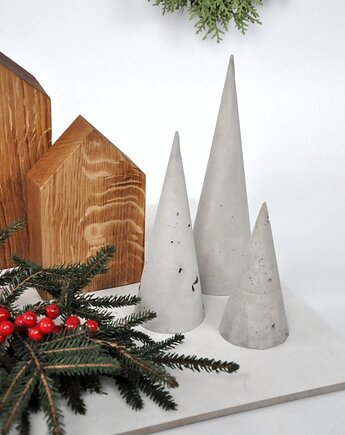 Choinki minimalistyczne - beton - komplet, Oldtree