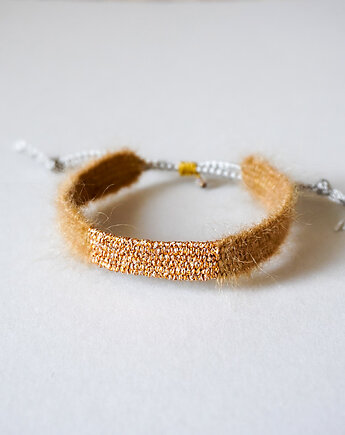 Bransoletka ręcznie robiona, na sznurku, Słońcem Tkane