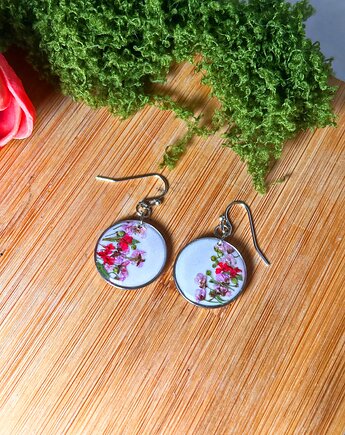 Kolczyki wiszące koła z kwiatami, Blask Natury