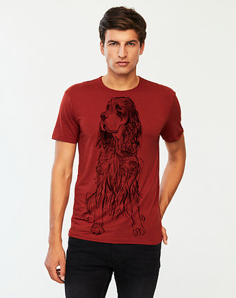 Scottish Setter Dog Men's T-shirt marsala, SELVA