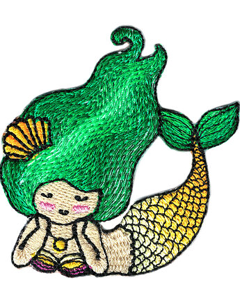 Naszywka naprasowanka SYRENKA termoprzy haft dla dzieci 6,5x6,7cm, Wyszywane