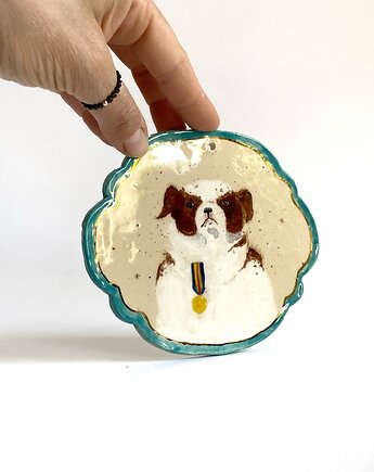 Talerz z portretem psa, Malowana ceramika, Matylda ceramika