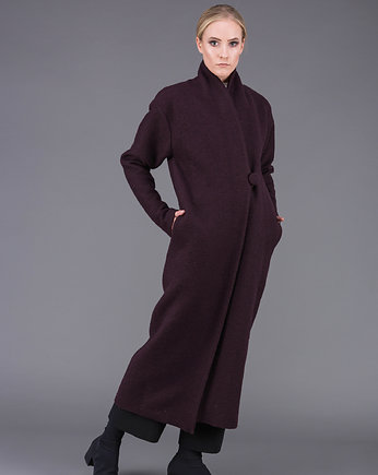 Plum col haut coat, pudu