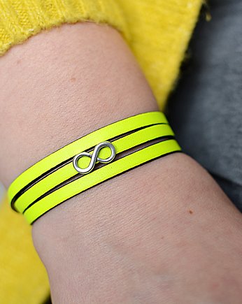 Bransoletka skóra MAGNETOOS TRIPLE INFINITY NEON, Beezoo