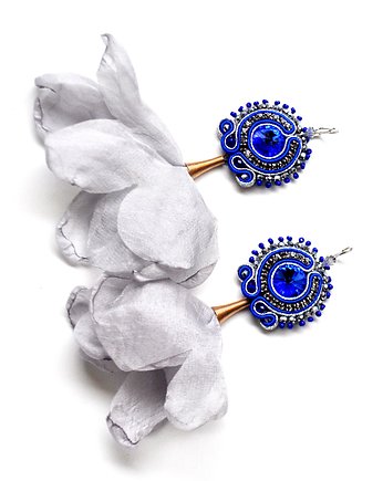 Sutaszowe kolczyki BLUE&GREY, Sylwia Żak