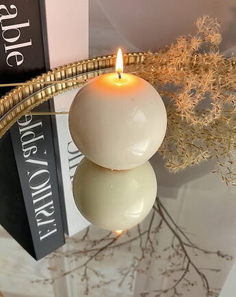 Świeca ekologiczna sojowa dekoracyjna "Rustic Ball" średnica 60mm biała, Coccola JEWELLERY