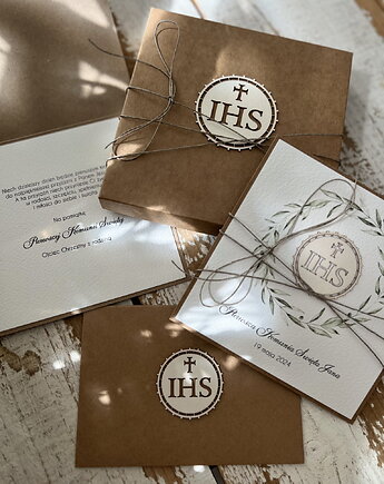 Wyjątkowa kartka na komunię dla dziewczynki, chłopca, sorte