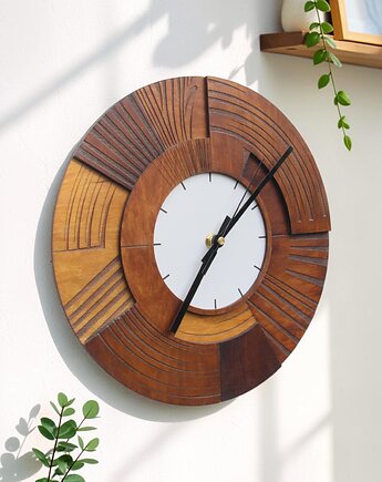Zegar ścienny Drewniany - Cichy Mechanizm, Clock Wood Studio