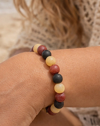 Bransoletka PERSONALIZOWANA z bursztynu bałtyckiego, koral, AmberMal