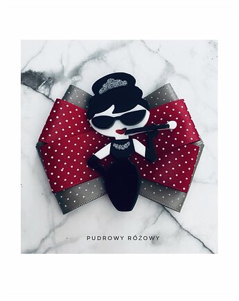 Brosza Audrey  Glamour Nowa Kolekcja 1 szt, Pudrowy Różowy