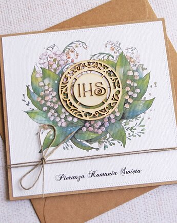 Kartka z życzeniami : konwalie : I Komunia Święta : konwalie.., kaktusia