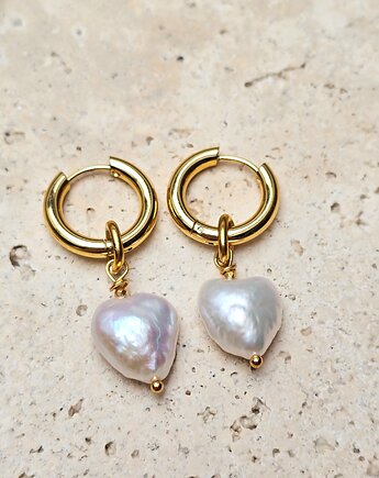 Kolczyki Koła Perłowe Serca, ILEA