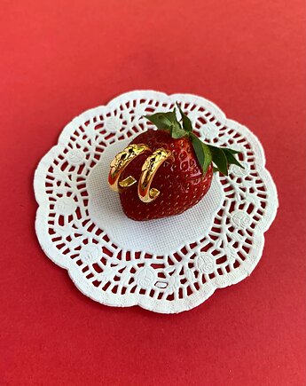 Fragole- kolczyki pozłacane- Truskawki- Oponki- Strawberries & Cherries, OSOBY - Prezent dla żony