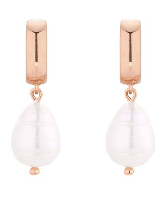 Kolczyki z różowego złota z naturalną perłą, SOTHO