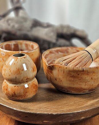 Zestaw do matchy "Rust" (3 elementy), Czikita Ceramics
