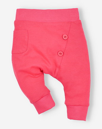 Malinowe spodnie niemowlęce KOLOROWY LAS dla dziewczynki, Nini