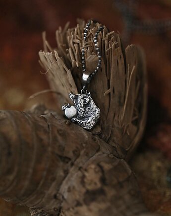 Mini wisiorek szop pracz ze srebra 925, Cztery Humory