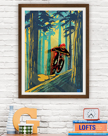 Log Jumper - plakat rowerowy 50x70 cm, minimalmill