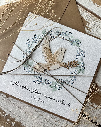 Ręcznie robiona kartka na bierzmowanie - pamiątka bierzmowania, sorte