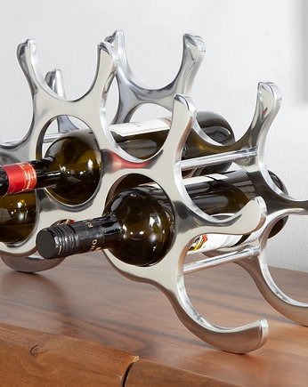 Stojak na wino srebrny nowoczesny, Home Design