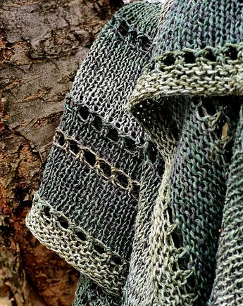 W lasach / chusta z lnem i jedwabiem, agat handmade