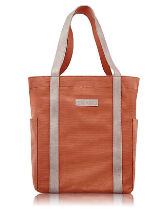 TORBA DAMSKA NA RAMIĘ SHOPPER DUŻA WEGAŃSKA POMARAŃCZOWA  Paolo Peruzzi, Paolo Peruzzi