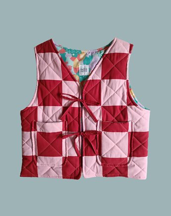 Pikowana kamizelka patchwork szachownica - roz. M, patch patch