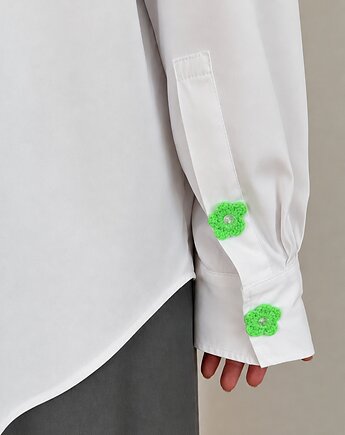 Buttoned up green: nakładki na guziki 6 szt, Fiorki
