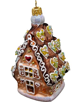 Ręcznie Malowana Szklana Bombka Piernikowy Domek z Kolorową Posypką, STARGLASS