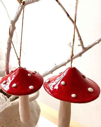 Grzybek ceramiczny zawieszka, Pracownia ceramiczna Madziejka