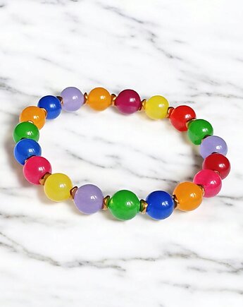 SUMMER COLLECTION : bransoletka na gumce : jadeit II, kaktusia