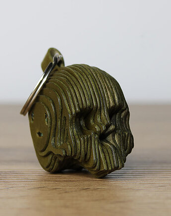 Skórzany brelok Czaszka oliwka, ArtLeather