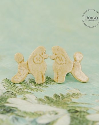 Pudelki mini pieski- ceramiczne kolczyki, Dorca