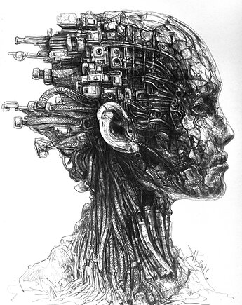 Cyberbytowanie  *rysunek piórkiem, Galeria Niepodzielone