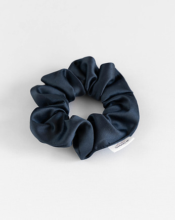 Scrunchie NAVY BLUE SATIN, wu handmade