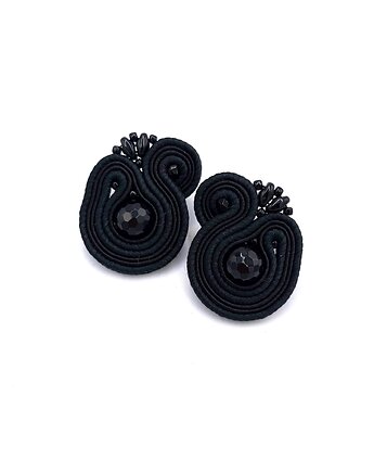 Kolczyki sutasz czarne sztyfty Largo z onyksem małe lekkie, Katrina Rossa