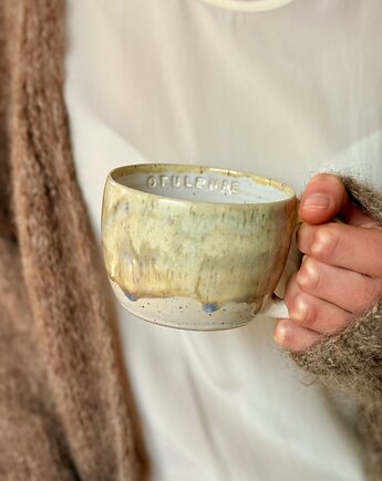 Kubek z napisem "Otulenie" 350ml, beż, JD loves CERAMICS